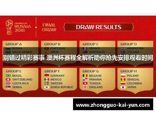 别错过精彩赛事 澳洲杯赛程全解析助你抢先安排观看时间